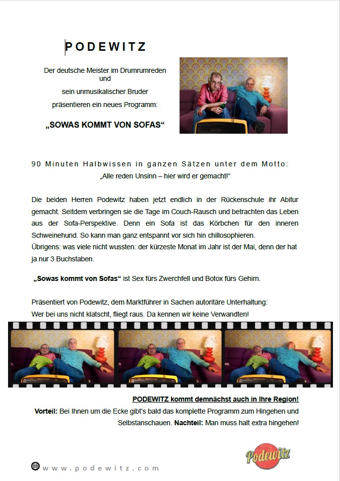 sowas kommt von sofas presstext bild
